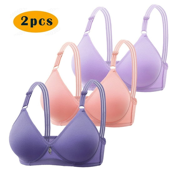 Hjlmsx Push Up Bras for Women No Underwire Seamless Lace Wireless Comfort Everyday Bras Full Coverage Adjustable Breathable Bra 3 Pack