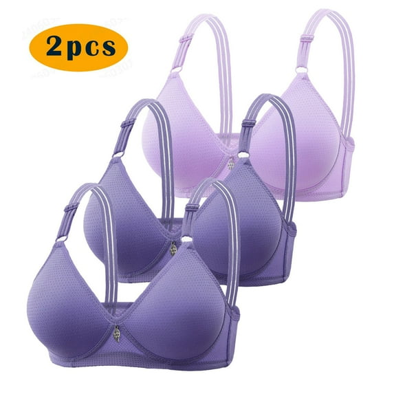 Hjlmsx Push Up Bras for Women No Underwire Seamless Lace Wireless Comfort Everyday Bras Full Coverage Adjustable Breathable Bra 3 Pack