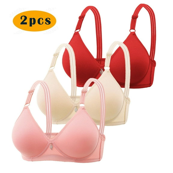 Hjlmsx Push Up Bras for Women No Underwire Seamless Lace Wireless Comfort Everyday Bras Full Coverage Adjustable Breathable Bra 3 Pack