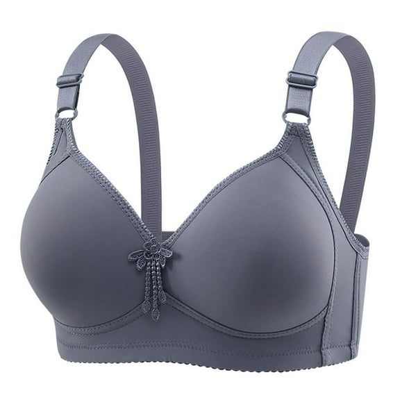 Hjlmsx Push Up Bras for Women Plus Size Comfort Breathable Bra Wirefree Bra Full Coverage Everyday Bras with Support Lift Gray XL