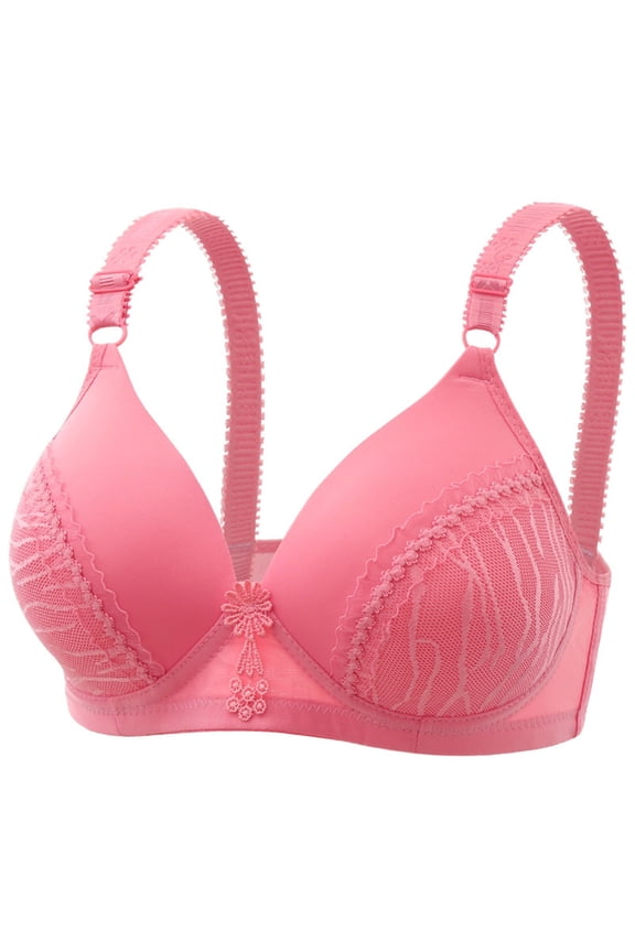 Push up Bras for Women Full Coverage Wireless Back Hook Closure Bra No Underwire Deep V Thin Cup Comfortable Soft Bralettes