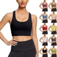 thumbnail image 1 of Hjlmsx Sports Bras for Women Criss Cross Back Support Bras Strappy Yoga Workout Bra with Pads, 1 of 8