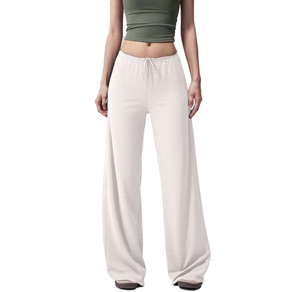 Hjlmsx Women's Wide Leg Sweatpants Drawstring Elastic Waisted Lounge Pants Casual Loose Workout Yoga Trousers