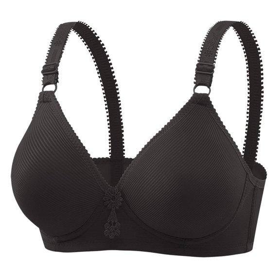 Hjlmsx Womens Breathable New Air Bra Underwear Seamless High Support Ultra Bralettes Padded No Underwire Front Closure Bras ZZZ-Black S