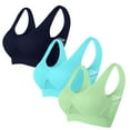 thumbnail image 1 of Hjlmsx Womens Sports Bras Multipack, Full Coverage Pushup Breathable Bras Seamless Wireless Yoga Bra with Removable Pads 3 Pack, 1 of 3