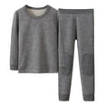 thumbnail image 1 of Hjtefg 2-Pack Kids' Thermal Underwear Set – Warm Compression Base Layer, Winter Shirt & Leggings for Boys & Girls, Cold-Weather Pants, Thickened Outfit,Color: Grey Size: 6-7 Years, 1 of 3
