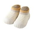 thumbnail image 1 of Hjtefg Baby First Slippers - Soft-Sole Comfort Shoes with Decorative Bows | Gentle Indoor Footwear for Early Development | Cozy Sock-Style Design for Little Feet,Color: 1-White Size: 3-6 Months, 1 of 2