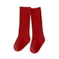 thumbnail image 1 of Hjtefg Baby Girls' Ribbed Socks - Spanish Style Stockings, Mid-Calf School Socks with Ruffle Trim for Toddlers,Color: Red Size: 1-3 Years, 1 of 3