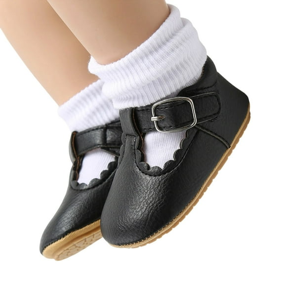 Hjtefg Baby Girls Soft Sole Sandals - Comfortable Breathable Slippers 0-18 Months, Lightweight Flexible Shoes for Little Feet,Color: 1-Black Size: 12-18 Months