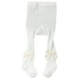 thumbnail image 1 of Hjtefg Baby Girls' Tights with Bow Design - Soft Stretchy Leggings for Toddlers, Comfortable Everyday Wear,Color: White Size: 6-12 Months, 1 of 4