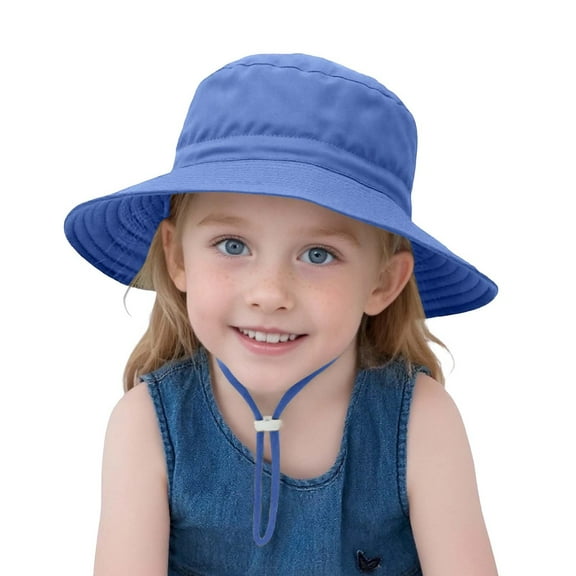 Hjtefg Baby Sun Hat - Breathable Fisherman Cap for Boys & Girls, Lightweight Wide Brim Beach Hat for Toddlers, Outdoor Play Hat, Comfortable Kids' Headwear,Color: Blue Size: 6-24 Months