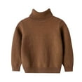 thumbnail image 1 of Hjtefg Baby Toddler Sweater - Cozy Round Neck Pullover, Warm Turtleneck Knit Top, Soft Stretch Winter Clothes for Boys & Girls,Color: Brown Size: 4-5 Years, 1 of 3
