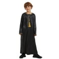 thumbnail image 1 of Hjtefg Boys Embroidered Thobe Set - Long Sleeve Arabic Kaftan Robe,Traditional Teen & Children's Formal Wear,Elegant Outfit,Jackets for Girls and Boys,Color: Black Size: 3-4 Years, 1 of 9