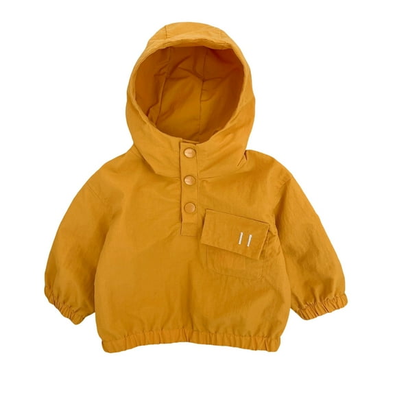 Hjtefg Boys Hooded Wind Jacket - Toddler Kids Lightweight Outdoor Coat, Breathable Comfortable Layer for Spring Fall,Color: Yellow Size: 3-6 Months