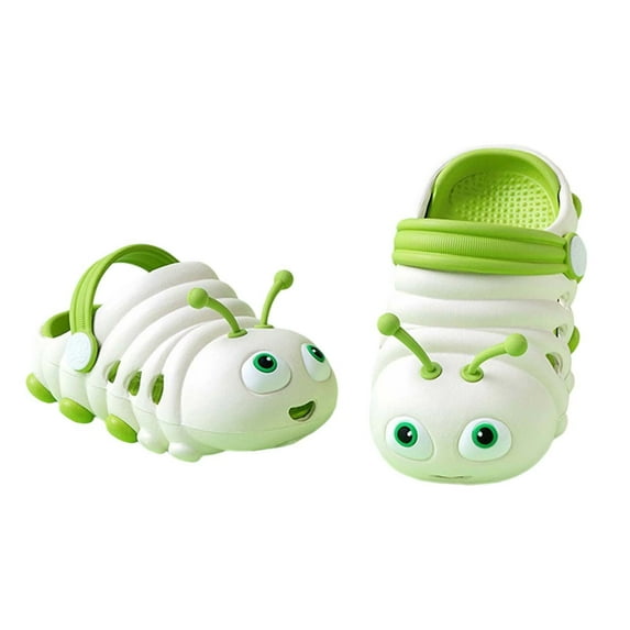 Hjtefg Boys' Toddler Slippers, Soft Breathable Summer Shoes, Soft-Soled Kids' Summer Sandals, Breathable Boys' Slippers,Color: 2-Green Size: 12-18 Months