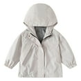 thumbnail image 1 of Hjtefg Boys' Windbreaker Jacket - Lightweight Hooded Zipper Coat for Outdoor Play, Breathable Casual Jacket for School and Daily Wear,Color: Light Gray Size: 10-11 Years, 1 of 3