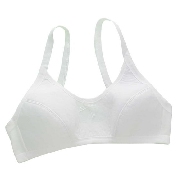 Hjtefg Girls Adjustable Training Bra Vest - Soft Camisole for Kids, Breathable Undershirt with Adjustable Straps, Growth-Friendly,Color: White Size: 10-16 Years