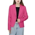 thumbnail image 1 of Hjtefg Girls' Formal - Classic Solid Lapel Jacket | Long Sleeve Open Front Suit Top for Kids,Color: Hot Pink Size: 9-10 Years, 1 of 9