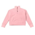 thumbnail image 1 of Hjtefg Girls Half Zip Sweatshirt, Quarter Zip Pullover with Pocket and Hood, Stand Collar Long Sleeve Top for Teen Girls, Casual Oversized Fall Sweater,Color: 1-Pink Size: 9-10 Years, 1 of 8