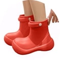 thumbnail image 1 of Hjtefg Girls Outdoor Boots - Short Ankle Rain Shoes for Teens, Lightweight Comfortable Booties with Thick Sole for All Seasons,Color: 2-Red Size: 19 Years, 1 of 4