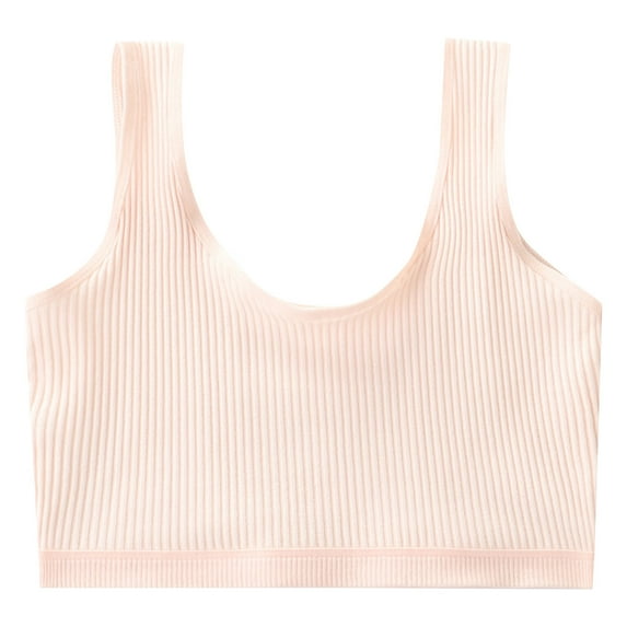 Hjtefg Girls Sports Bra Vest - Breathable Wide Strap Undershirt for Kids, Soft Comfortable Training Camisole, Stretchy Activewear,Color: Pink Size: 8-12 Years