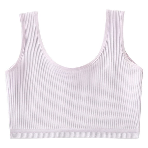 Hjtefg Girls Sports Bra Vest - Breathable Wide Strap Undershirt for Kids, Soft Comfortable Training Camisole, Stretchy Activewear,Color: Purple Size: 10-14 Years