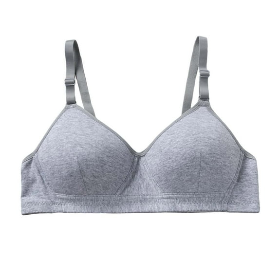 Hjtefg Girls Sports Bra - Wireless Non Padded Bralette for Teens, Seamless Comfort, Lightweight Breathable Yoga Bra, Everyday Wear, Soft Support,Color: Grey Size: 14-15 Years