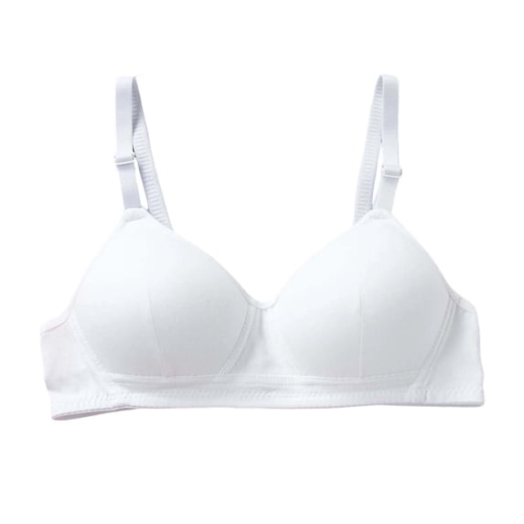 Hjtefg Girls Sports Bra - Wireless Non Padded Bralette for Teens,Everyday Wear,Soft Support for Small Chest,Color: White Size: 16-18 Years