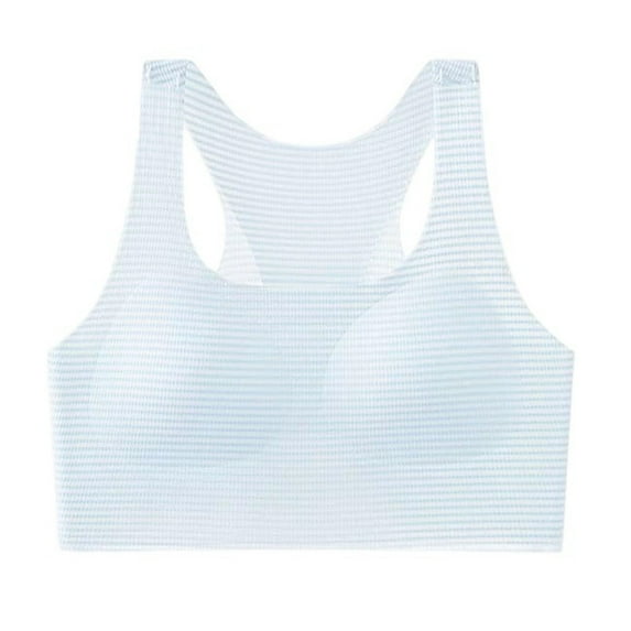 Hjtefg Girls Sports Bras for Teens High Support Breathable Comfortable Workout Tank Top for Daily Wear and Active Youth Athletic Bralette with Fixed Cup Design,Color: X3-Blue Size: 14-16 Years