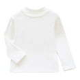 thumbnail image 1 of Hjtefg Girls Thermal Long Sleeve Shirt, Winter Warm Half Turtleneck Base Layer Top, Soft Comfortable Kids Tee for Cold Weather,Color: 2-White Size: 4-5 Years, 1 of 3