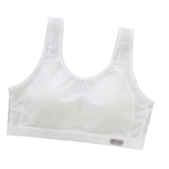 Hjtefg Girls Training Bras for Teens - Soft Comfort Wireless Bralette,Breathable Everyday Bra for School, Yoga & Daily Wear,Color: White Size: 12-15 Years