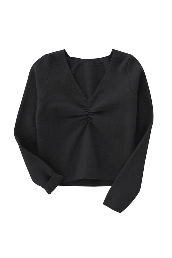 Girls' Velvet Dance Sweater - Warm Ballet Wrap Top for Autumn Winter,Color: Black Size: 3-4 Years