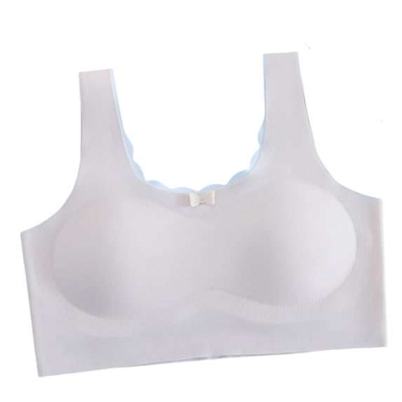 Hjtefg Girls Wirefree Sports Bra - X-Back Bralette with Removable Pads, Seamless Training Bra for & Tweens,Color: Light Pink Size: M