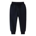 thumbnail image 1 of Hjtefg Kids' Athletic Pants - Comfortable Elastic Waist Joggers for Girls & Boys | Soft Stretch Playwear Bottoms | Solid Color Casual Trousers,Color: Navy Size: 3-4 Years, 1 of 3