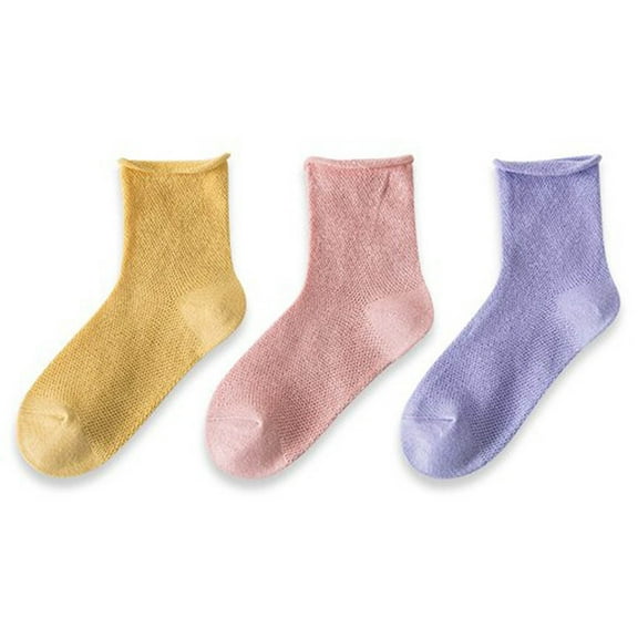 Hjtefg Kids' Breathable Sports Socks 3-Pack, Stretchy Ankle Socks for Boys & Girls, All-Season Play Socks for Sneakers & Active Wear,Color: Pink Size: 6-10 Years