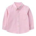 thumbnail image 1 of Hjtefg Kids' Button-Down Shirt - Western Style Long Sleeve Dress Top, Smart Casual Solid Shirt for Toddler Boys,Color: Pink Size: 7-8 Years, 1 of 3