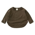 thumbnail image 1 of Hjtefg Kids' Classic Tee - Long Sleeve Basic Top for Boys & Girls,Color: Brown Size: 6-7 Years, 1 of 9