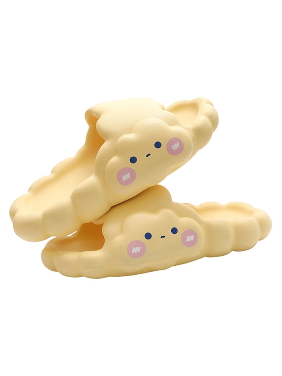 Kids Cloud Slides - Soft 3D Slippers for Toddlers, Cute Comfortable Open-Toe Sandals, Breathable Play Shoes for Boys & Girls,Color: Yellow Size: 10