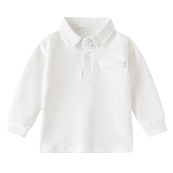 Hjtefg Kids' Collared Shirt - Tailored Long Sleeve Top | Refined Button-Down for Sophisticated Comfort,Color: White Size: 4-5 Years