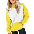 thumbnail image 1 of Hjtefg Kids Color Block Hoodie, Long Sleeve Graphic Print Sweatshirt, Soft Casual Pullover for Boys and Girls, Playful Patterned Top,Color: 1-Yellow Size: 10-11 Years, 1 of 7