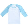 thumbnail image 1 of Hjtefg Kids' Color Block Tee - Stylish Long Sleeve Casual Top | Soft Blend Shirt for Boys & Girls,Color: Light Blue Size: 8-9 Years, 1 of 4