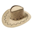 thumbnail image 1 of Hjtefg Kids Cowboy Hat - Suede Western Hat for Boys & Girls, Themed Party & Halloween Dress Up, Wide Brim Sun Hat, Comfortable Kids' Headwear,Color: Khaki2 Size: One Size, 1 of 3