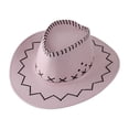 thumbnail image 1 of Hjtefg Kids Cowboy Hat - Suede Western Hat for Boys & Girls, Themed Party & Halloween Dress Up, Wide Brim Sun Hat, Comfortable Kids' Headwear,Color: Light Pink Size: One Size, 1 of 3