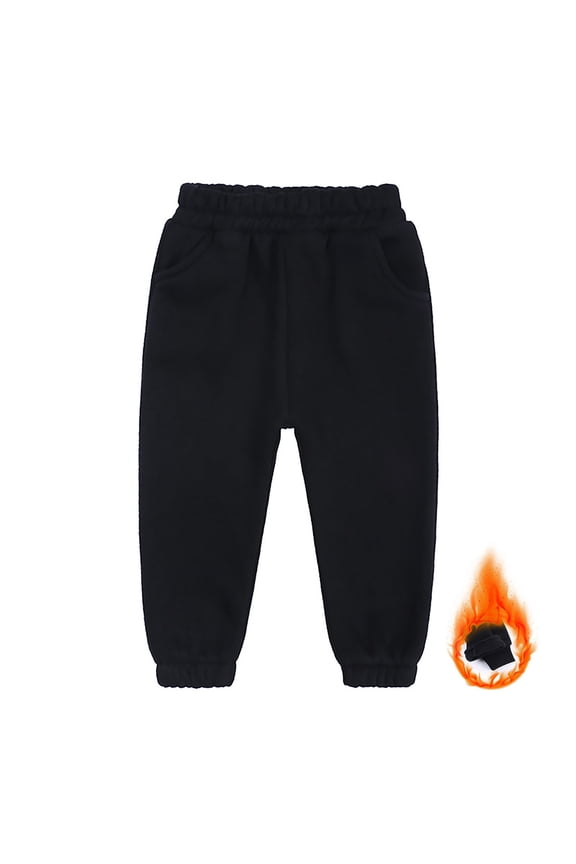 Kids' Cozy Leggings - Soft Full-Length Play Pants for Boys & Girls | Warm Stretch Bottoms | Comfortable Layered Wear for Active Play,Color: 2-Black Size: 3-4 Years