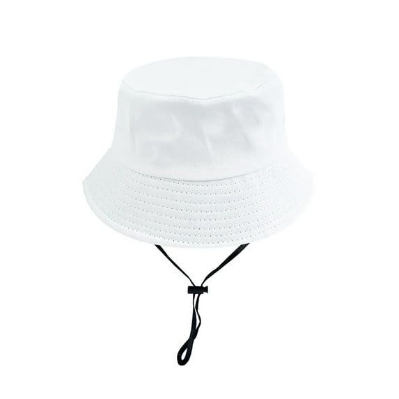 Hjtefg Kids Fisherman Hat - Adjustable Bucket Hat for Boys & Girls, Lightweight Breathable Sun Hat for Toddlers, Classic Solid Color Design, Comfortable Kids' Headwear,Color: White Size: 7-10 Years