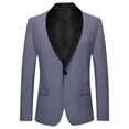 thumbnail image 1 of Hjtefg Kids Formal Jacket - Boys Girls Long Sleeve Lapel Coat, Classic Button Front Suit for Dressy Occasions, Smart Casual Wear,Color: Grey Size: 6-7 Years, 1 of 3