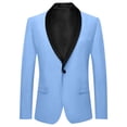 thumbnail image 1 of Hjtefg Kids Formal Jacket - Boys Girls Long Sleeve Lapel Coat, Classic Button Front Suit for Dressy Occasions, Smart Casual Wear,Color: Light Blue Size: 11-12 Years, 1 of 3