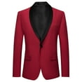 thumbnail image 1 of Hjtefg Kids Formal Jacket - Boys Girls Long Sleeve Lapel Coat, Classic Button Front Suit for Dressy Occasions, Smart Casual Wear,Color: Red Size: 5-6 Years, 1 of 3
