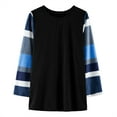thumbnail image 1 of Hjtefg Kids Girls Color Block Striped Casual Tunic Tops Long Sleeve Loose Crewneck Blouse T-Shirt Tee - Designed for Older Girls,Color: Black Size: 8-9 Years, 1 of 4