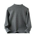 thumbnail image 1 of Hjtefg Kids High Collar Long Sleeve Tee, Unisex Soft Basic Shirt for Boys and Girls, Korean Style Thermal Top for Spring and Fall, Comfortable Layering Blouse,Color: Dark Gray Size: 5-6 Years, 1 of 3